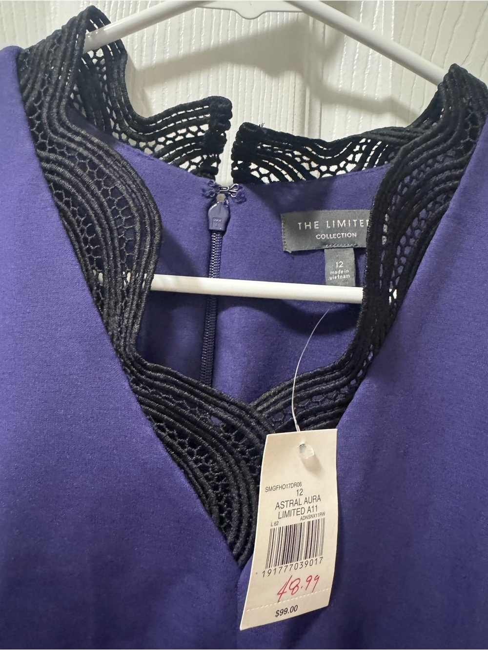 The Limited Sleeveless V-Neck Purple Dress with Black Trim - Picture 2 of 7